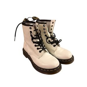 Dr. Martens 1460 White Smooth Leather 8-Eye Lace Up Boots 11821 Size US 5L UK 3